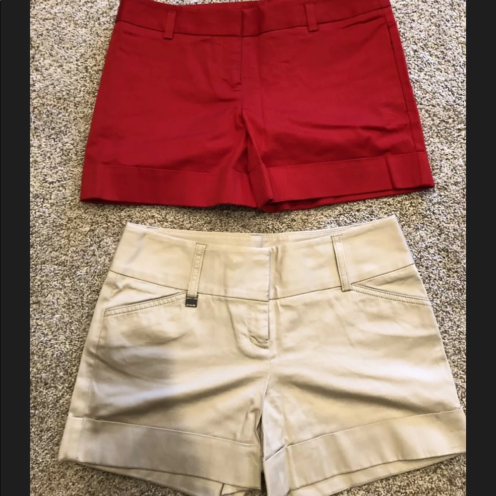 Express shorts size 2 red and light tan